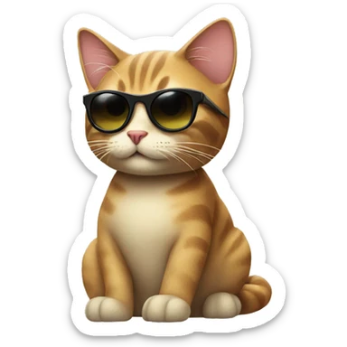 Cat with sunglasses sticker