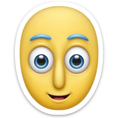 Bob esponja con nariz larga pestañas grandes sin cejas y con los ojos azules sticker