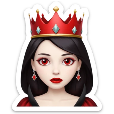queen vampire with crown sticker