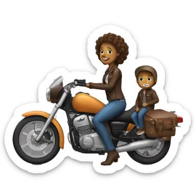 motorcycle mother and son sticker