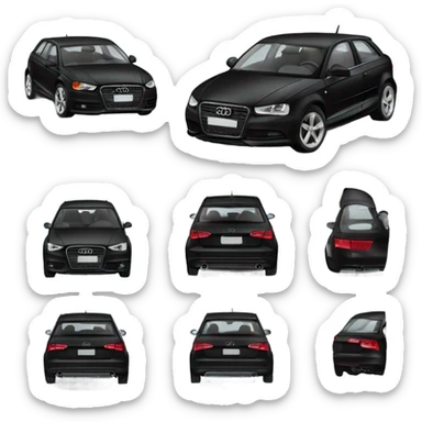 Black audi a3 car model 2007 with 5 doors sticker