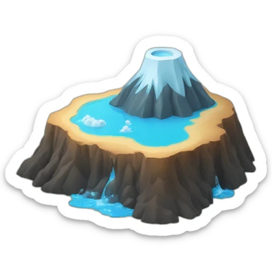 bouteille d'eau sur volcan sticker