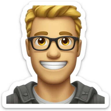 man winking mischievously sticker