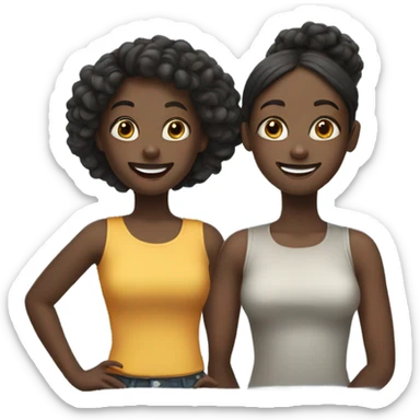 two black girls talking and smiling  sticker