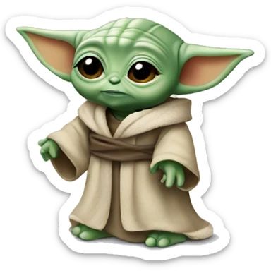 Baby yoda als braut  sticker