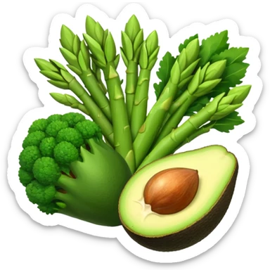 asparagus,avocado, broccoli, garlic sticker