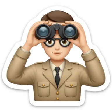  hands holding  binoculars sticker