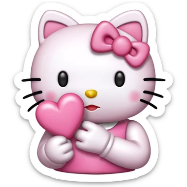 Emoji de hello kitty tirando un beso sticker