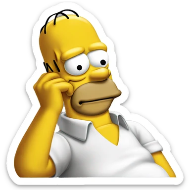homer simpson is pensive sticker