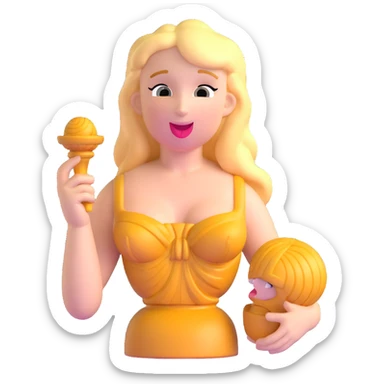 Venus de Milo statue with a playful expression showing her tongue sticker