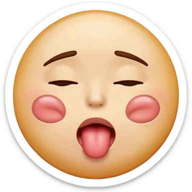 Tongue out with eyes closed drool circular emoji  sticker