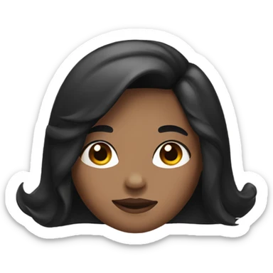 Girl with black hair and middle part in hair sticker