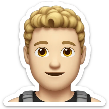 Pale skinned Fit Man With the biceps and brown hair in black shirt and gray shorts sticker