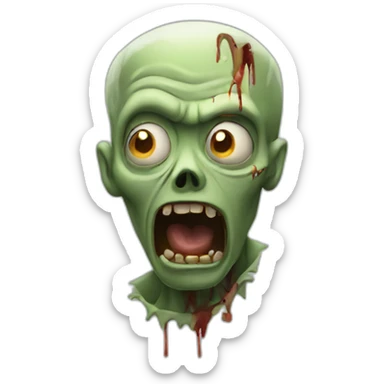 Shocked zombie sticker