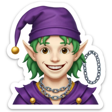 a chained up wrangled jester sticker