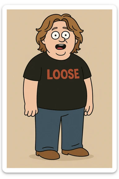 Lewis capaldi black shirt red Loose a blue jeans  sticker