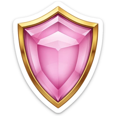 Pink crystal shield golden border sticker