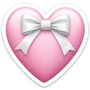 Pink heart with a white bow on it sticker