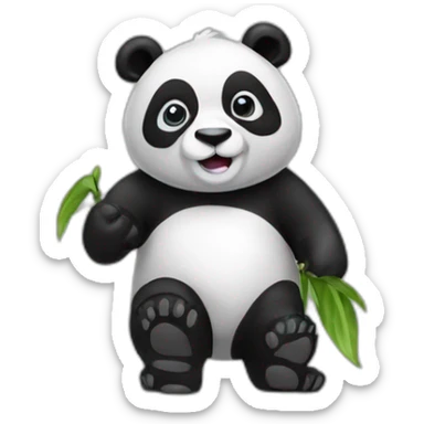 a panda with a pollux tshirt sticker