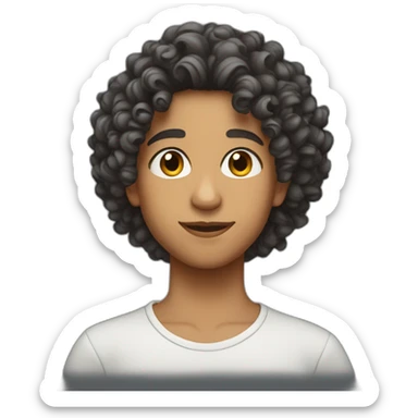 young morocan with curly hair sticker