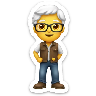 a person stand and hello come from camera  sticker