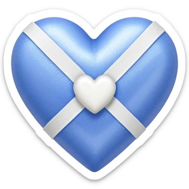 Periwinkle sparkly heart, with one white bandage wrapped around it, high resolution sticker