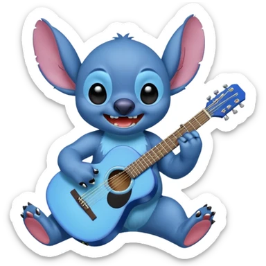 Stitch and guitar sticker