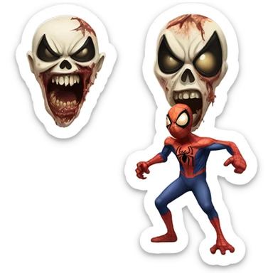 Zombie Spiderman angry Face  sticker