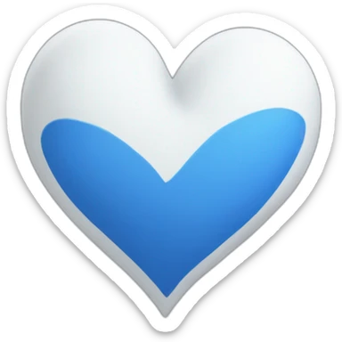 Corazón blanco y azul sticker