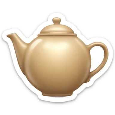 Beige heart shaped shiny teapot  sticker