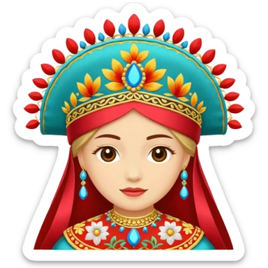 traditional Russian headdress kokoshnik sticker