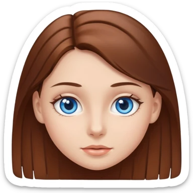 Girl with bleu eyes and châtains haïr sticker