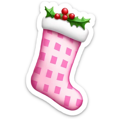 Pink pretty Christmas stocking  sticker