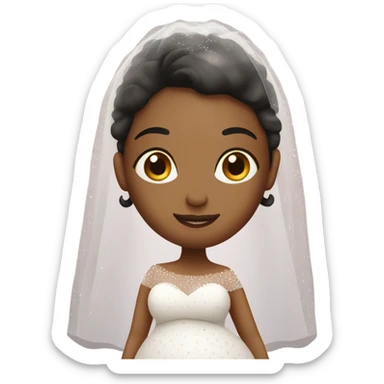 Pregnant Bride in polkadot wedding dress sticker