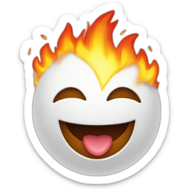 Corazón blanco con fuego  sticker