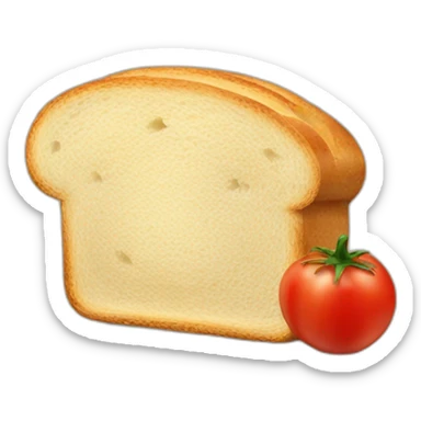 Slice of bread with tomatoe sticker