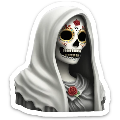 The statue of Santa Muerta, Goddess of Death.  sticker