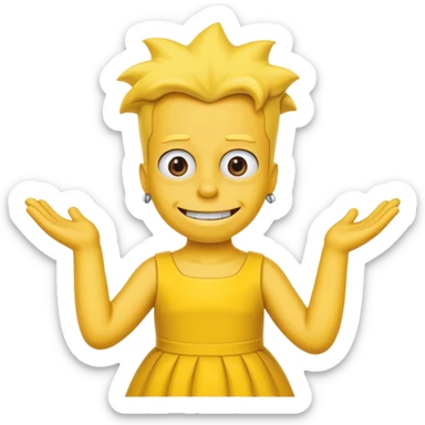 bart Simpson complete yellow with yellow  dress sticker