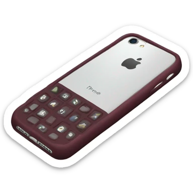 iPhone with burgundy case sticker