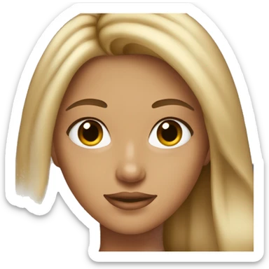 Tan girl with hazel eyes long dirty blonde hair with highlights  sticker