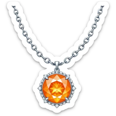fantasy-magic-orange-necklace-diamonds sticker