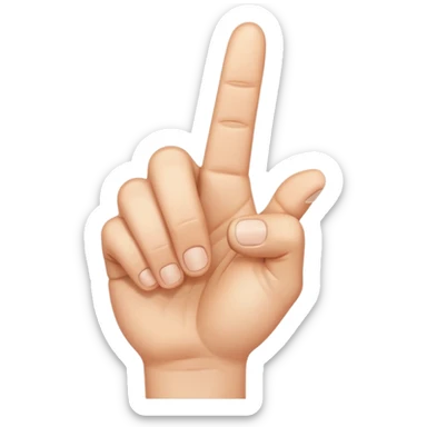 hand with middle finger, pointer finger, and thumb up sticker