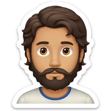 man face with beard, medium skin tone, and dark wavy hair sticker