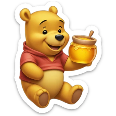 winnie the pooh holding a honey pot sticker
