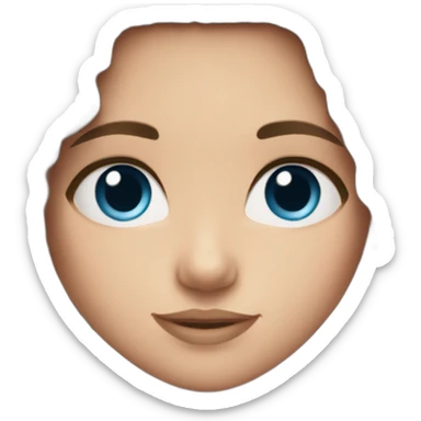 girl with brown hair and blue eyes and crop top sticker