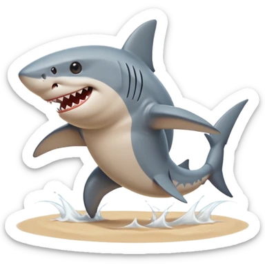 Shark with Nike shoes Dancing at a beach sticker