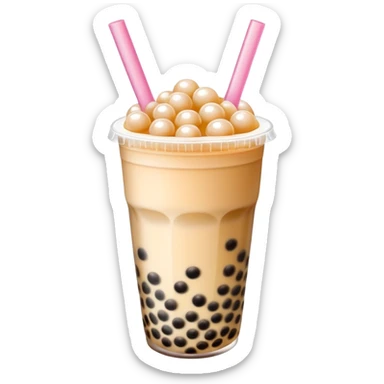 bubble tea with tapioca pearls sticker