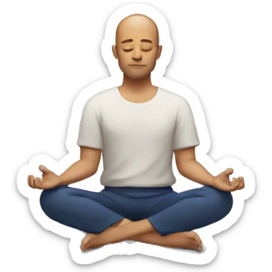 european man meditating sticker