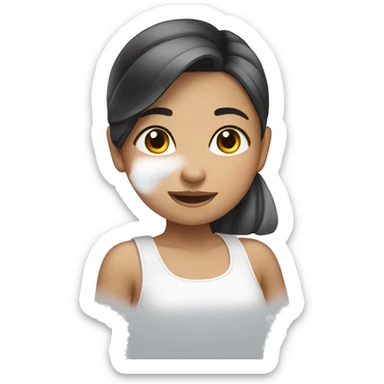 Thai girl using baby powder sticker