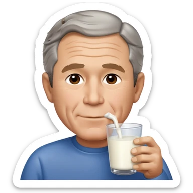 George w bush drinking milk sticker